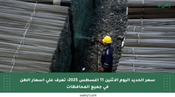 سعر الحديد اليوم الاثنين 11 أغسطس 2025: تعرف على أسعار الطن في جميع المحافظات